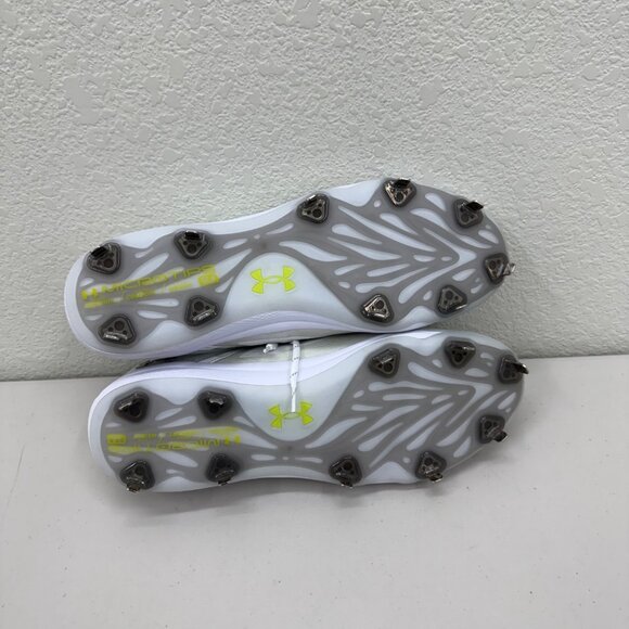 Under Armour Yard Low White Metal Baseball Cleats Shoes 3027060-100 Mens size 16